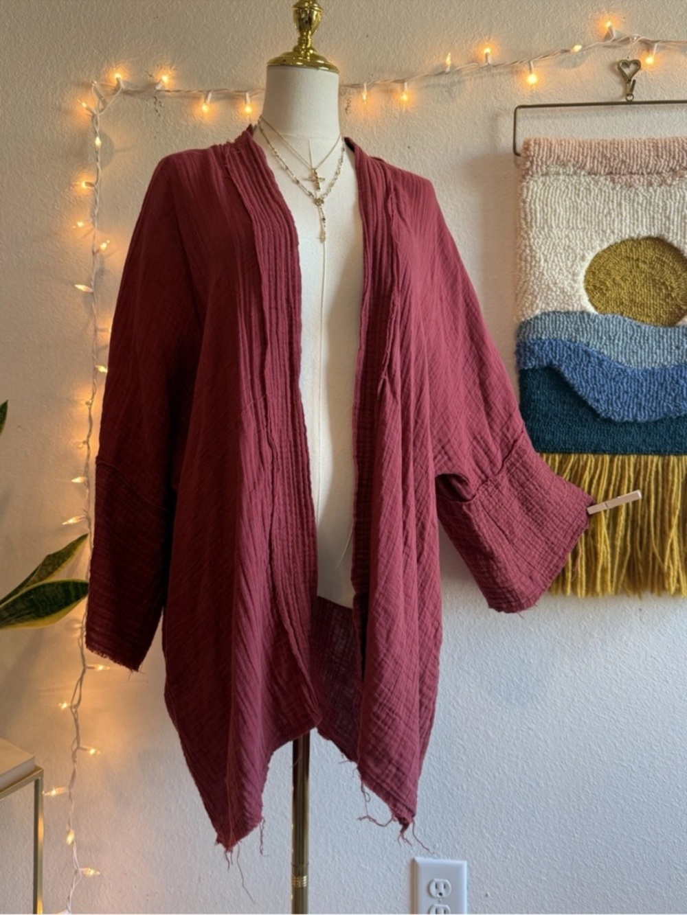 Johnny Was Calme Women’s Size XS/S Kimono Robe Cotton Boho Gauzy Duster